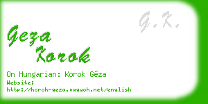 geza korok business card